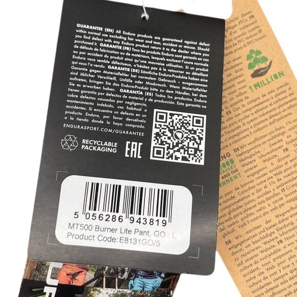 Endura MT500 Burner Light MTB Pant Men's Size Large Army Green New NWT - Picture 7 of 8